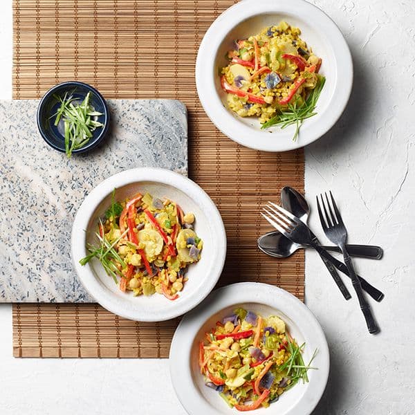Coconut Curry Vegetable Rice Bowls Image