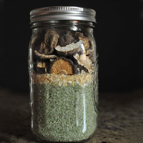 Jade Rice Congee with Shiitake Mushrooms Image