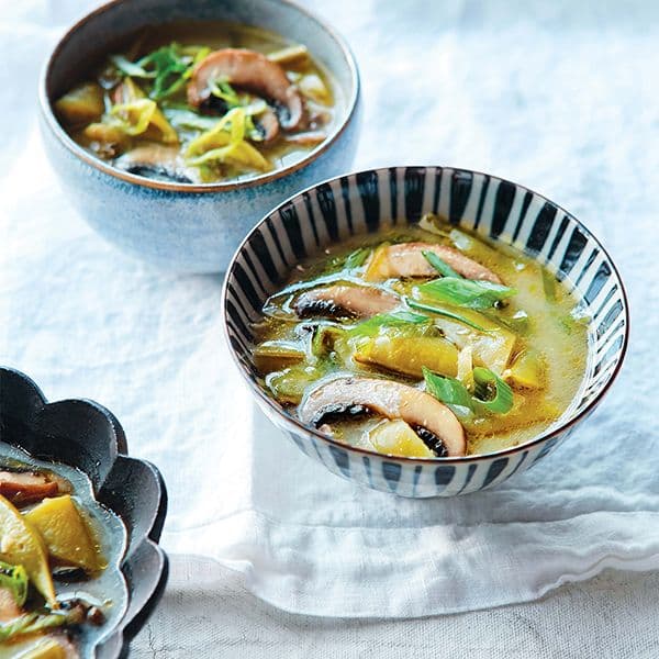 Miso Soup with Shiitakes and Snap Peas Image