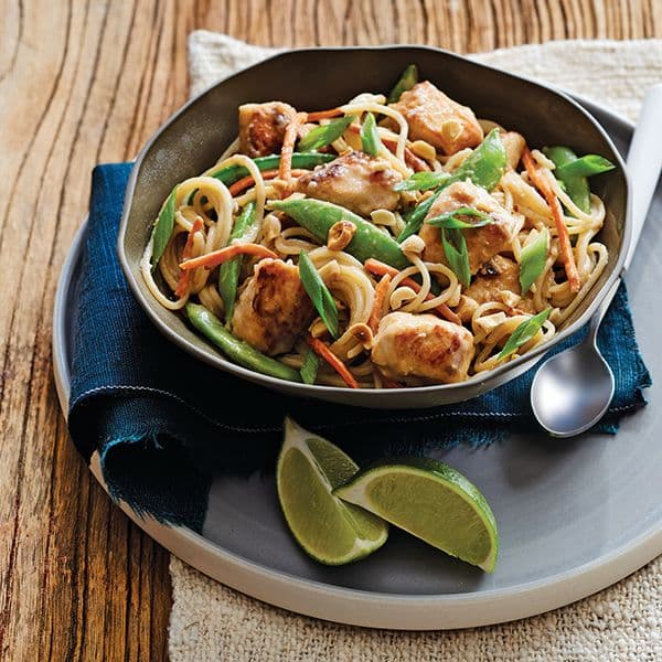 Peanut Chicken and Sugar Snap Peas with Noodles Image